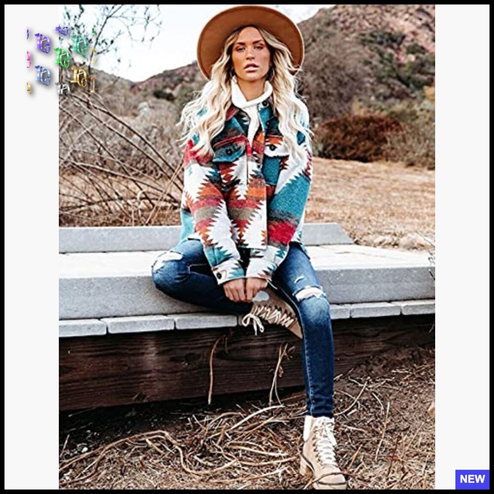 Aztec Print Shacket Western Button Down Lightweig… - image 2